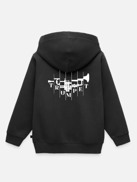 Trompette, trompette, trompette - Sweat Premium à capuche enfant bio - noir