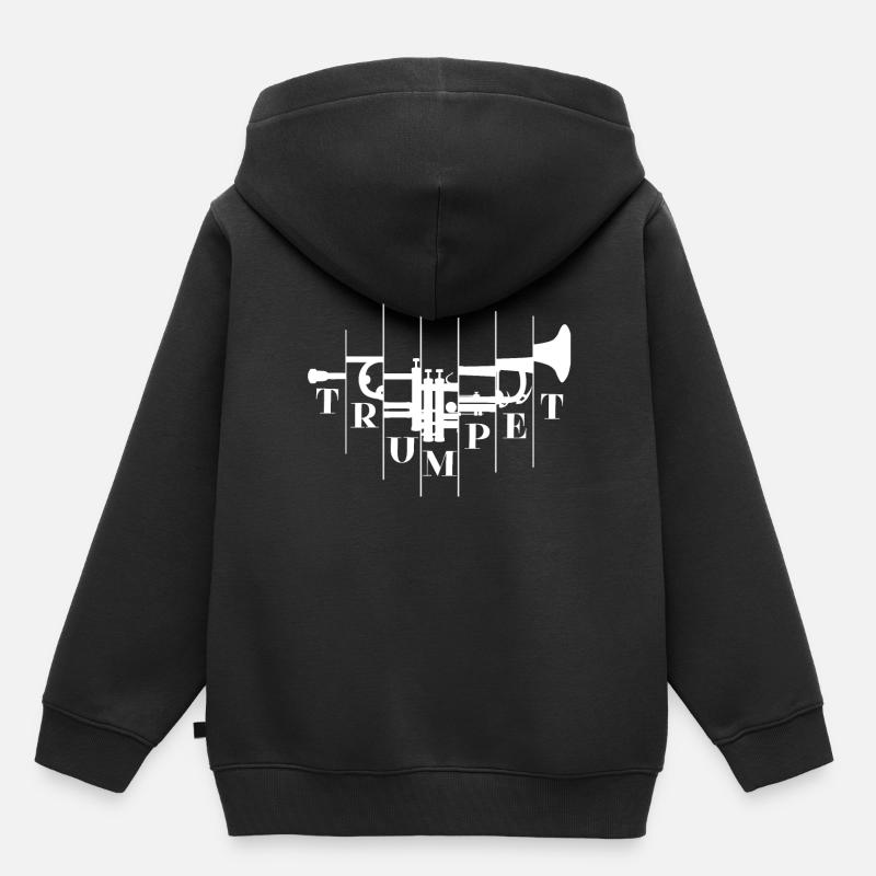 Trompette, trompette, trompette - Sweat Premium à capuche enfant bio - noir