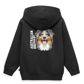 Australian Shepherd - Sweat Premium à capuche enfant bio - noir - Dos - AI Model Kid Male (0cm)