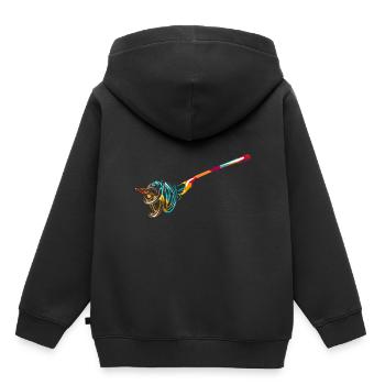Cadeau spaghetti - Sweat Premium à capuche enfant bio - noir - Dos - AI Model Kid Male (0cm)