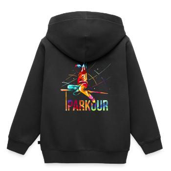 Parkour Geschenk - Kinder Premium Organic Hoodie - Schwarz - Hinten - AI Model Kid Male (0cm)