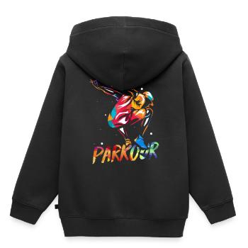 Parkour Traceur - Kinder Premium Organic Hoodie - Schwarz - Hinten - AI Model Kid Male (0cm)