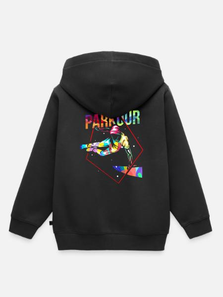 Parkour Geschenk - Hoodie Premium barn ekologisk - svart