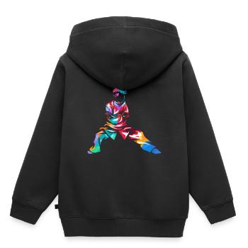 Tai chi - Sweat Premium à capuche enfant bio - noir - Dos - AI Model Kid Male (0cm)
