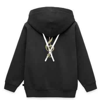 Drum Drumsticks Clef - Sweat Premium à capuche enfant bio - noir - Dos - AI Model Kid Male (0cm)