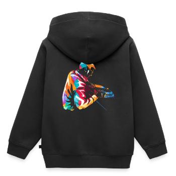 Mediendesigner - Sweat Premium à capuche enfant bio - noir - Dos - AI Model Kid Male (0cm)