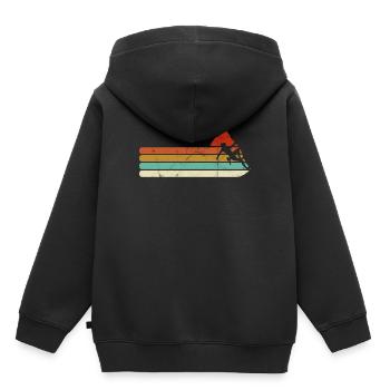 Kletterer Klettern Berge Retro - Kinder Premium Organic Hoodie - Schwarz - Hinten - AI Model Kid Male (0cm)