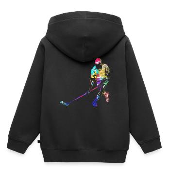 Floorball Gift - Kids Premium Organic Hoodie - black - Back - AI Model Kid Male (0cm)