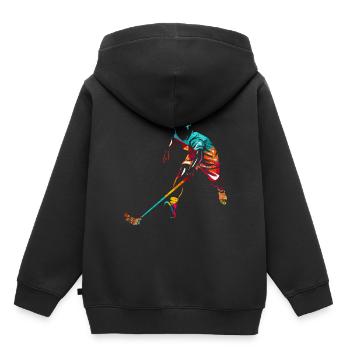 Floorball Gift - Kids Premium Organic Hoodie - black - Back - AI Model Kid Male (0cm)