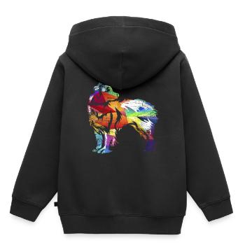 Australian Shepherd - Sweat Premium à capuche enfant bio - noir - Dos - AI Model Kid Male (0cm)