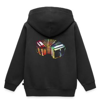 Bandoneon Blasinstrument Geschenk - Kinder Premium Organic Hoodie - Schwarz - Hinten - AI Model Kid Male (0cm)