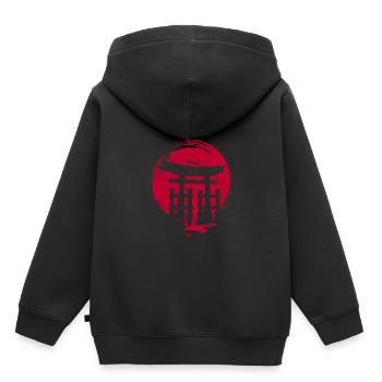 Japan - Kinder Premium Organic Hoodie - Schwarz - Hinten - AI Model Kid Male (0cm)