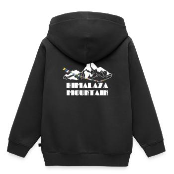 Himalaya Geschenk - Kinder Premium Organic Hoodie - Schwarz - Hinten - AI Model Kid Male (0cm)
