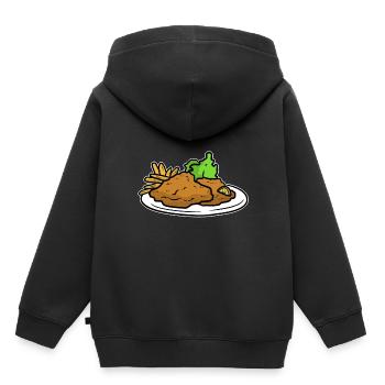 Wiener schnitzel - Kinder Premium Organic Hoodie - Schwarz - Hinten - AI Model Kid Male (0cm)