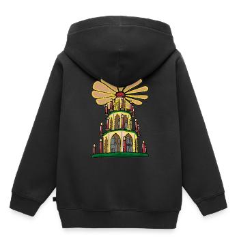 Pyramide de Noël pyramide de Erzgebirge Noël - Sweat Premium à capuche enfant bio - noir - Dos - AI Model Kid Male (0cm)