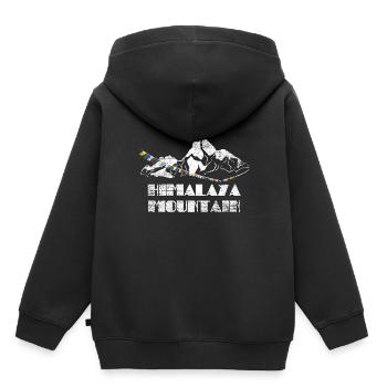 Himalaya Geschenk - Kinder Premium Organic Hoodie - Schwarz - Hinten - AI Model Kid Male (0cm)