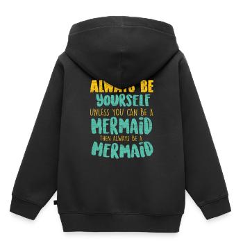 Meerjungfrau - Kinder Premium Organic Hoodie - Schwarz - Hinten - AI Model Kid Male (0cm)