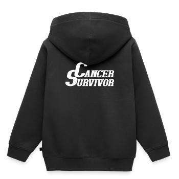 Survivante du cancer - Sweat Premium à capuche enfant bio - noir - Dos - AI Model Kid Male (0cm)