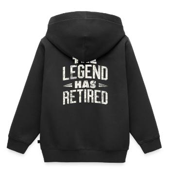 Rentner - Kinder Premium Organic Hoodie - Schwarz - Hinten - AI Model Kid Male (0cm)