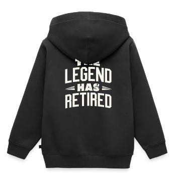 La légende est à la retraite - Sweat Premium à capuche enfant bio - noir - Dos - AI Model Kid Male (0cm)