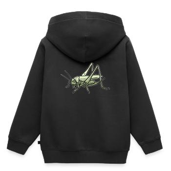 sauterelle - Sweat Premium à capuche enfant bio - noir - Dos - AI Model Kid Male (0cm)