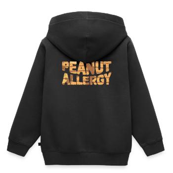 Allergie aux arachides - Sweat Premium à capuche enfant bio - noir - Dos - AI Model Kid Male (0cm)