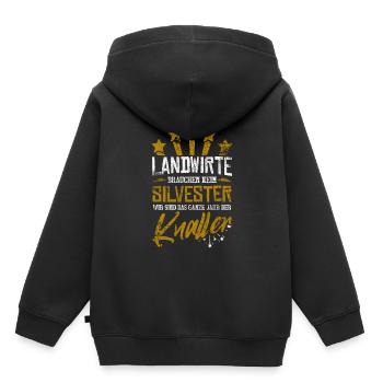 Landwirt - Kinder Premium Organic Hoodie - Schwarz - Hinten - AI Model Kid Male (0cm)