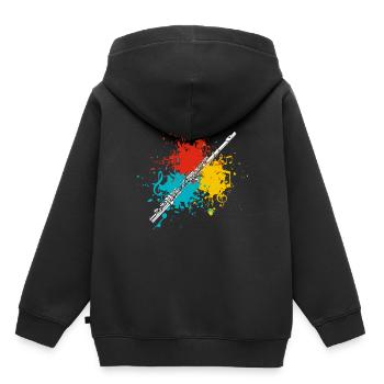 flûte - Sweat Premium à capuche enfant bio - noir - Dos - AI Model Kid Male (0cm)