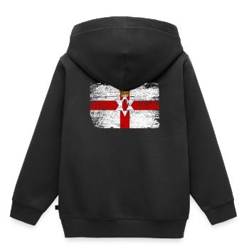 Nordirland Flagge - Kinder Premium Organic Hoodie - Schwarz - Hinten - AI Model Kid Male (0cm)