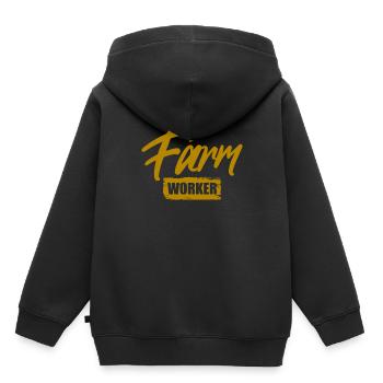 Landwirt - Kinder Premium Organic Hoodie - Schwarz - Hinten - AI Model Kid Male (0cm)
