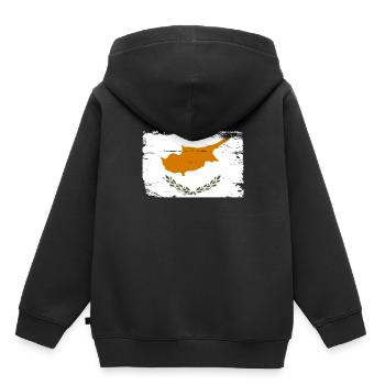 Chypre - Sweat Premium à capuche enfant bio - noir - Dos - AI Model Kid Male (0cm)