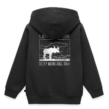 Rocky Mountains Geschenk - Kinder Premium Organic Hoodie - Schwarz - Hinten - AI Model Kid Male (0cm)