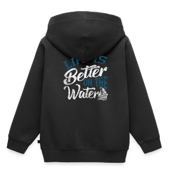 navigation à voile - Sweat Premium à capuche enfant bio - noir - Dos - AI Model Kid Male (0cm)