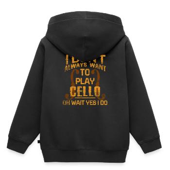 violoncelle - Sweat Premium à capuche enfant bio - noir - Dos - AI Model Kid Male (0cm)