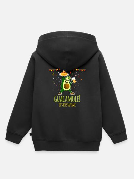 Holy Guacamole It’s Fiesta Time Avocat Humour - Sweat Premium à capuche enfant bio - noir