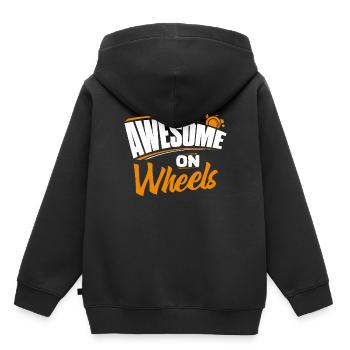 fauteuil roulant - Sweat Premium à capuche enfant bio - noir - Dos - AI Model Kid Male (0cm)