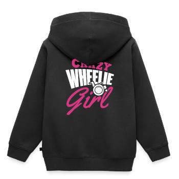 Rollstuhl Mädchen - Kinder Premium Organic Hoodie - Schwarz - Hinten - AI Model Kid Male (0cm)