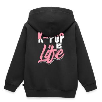 K-Pop - Kids Premium Organic Hoodie - black - Back - AI Model Kid Male (0cm)