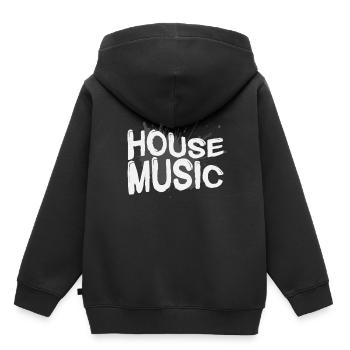 Musique house - Sweat Premium à capuche enfant bio - noir - Dos - AI Model Kid Male (0cm)