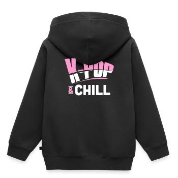 K-Pop - Kinder Premium Organic Hoodie - Schwarz - Hinten - AI Model Kid Male (0cm)
