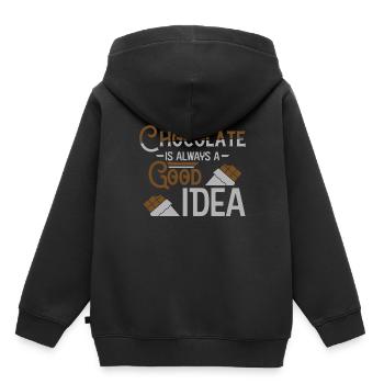 chocolate - Kids Premium Organic Hoodie - black - Back - AI Model Kid Male (0cm)