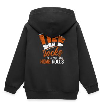 caravane - Sweat Premium à capuche enfant bio - noir - Dos - AI Model Kid Male (0cm)