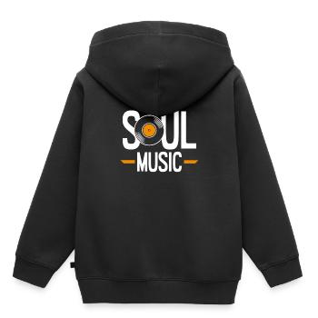 Musique soul - Sweat Premium à capuche enfant bio - noir - Dos - AI Model Kid Male (0cm)