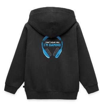 Computerspieler Headset Kopfhörer Humor Witz - Kinder Premium Organic Hoodie - Schwarz - Hinten - AI Model Kid Male (0cm)