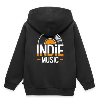 Musique indépendante - Sweat Premium à capuche enfant bio - noir - Dos - AI Model Kid Male (0cm)