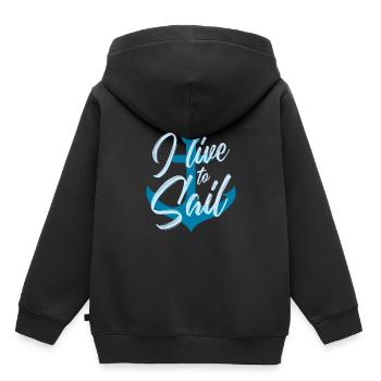navigation à voile - Sweat Premium à capuche enfant bio - noir - Dos - AI Model Kid Male (0cm)