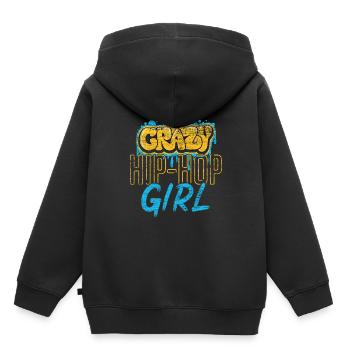 Fille de hip hop - Sweat Premium à capuche enfant bio - noir - Dos - AI Model Kid Male (0cm)