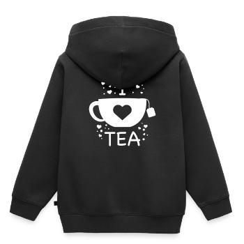 Thé - Sweat Premium à capuche enfant bio - noir - Dos - AI Model Kid Male (0cm)