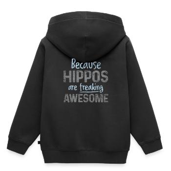 Nilpferd - Kinder Premium Organic Hoodie - Schwarz - Hinten - AI Model Kid Male (0cm)
