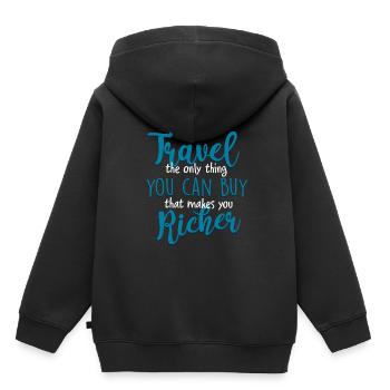 Reisen - Kinder Premium Organic Hoodie - Schwarz - Hinten - AI Model Kid Male (0cm)